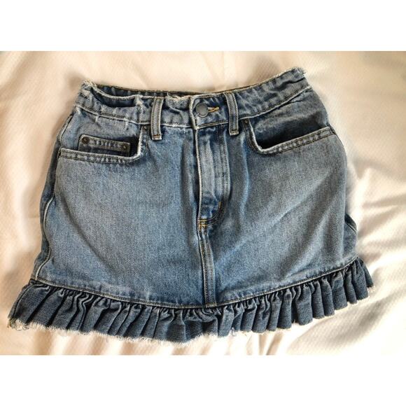 CARMAR girls denim distressed ruffle jean skirt size 24 size 8 - Picture 1 of 6